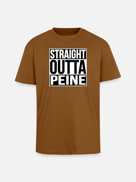 STRAIGHT OUTTA PEINE - Unisex Oversized Heavyweight T-shirt - toffee