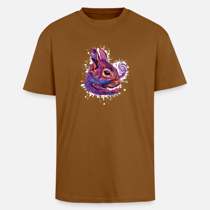 Psychedelischer Eichhörnchenkopf - Oversized Heavyweight Unisex T-Shirt - Toffee
