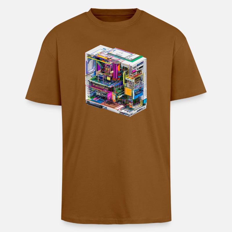 Buntes Innenleben eines Computers - Oversized Heavyweight Unisex T-Shirt - Toffee