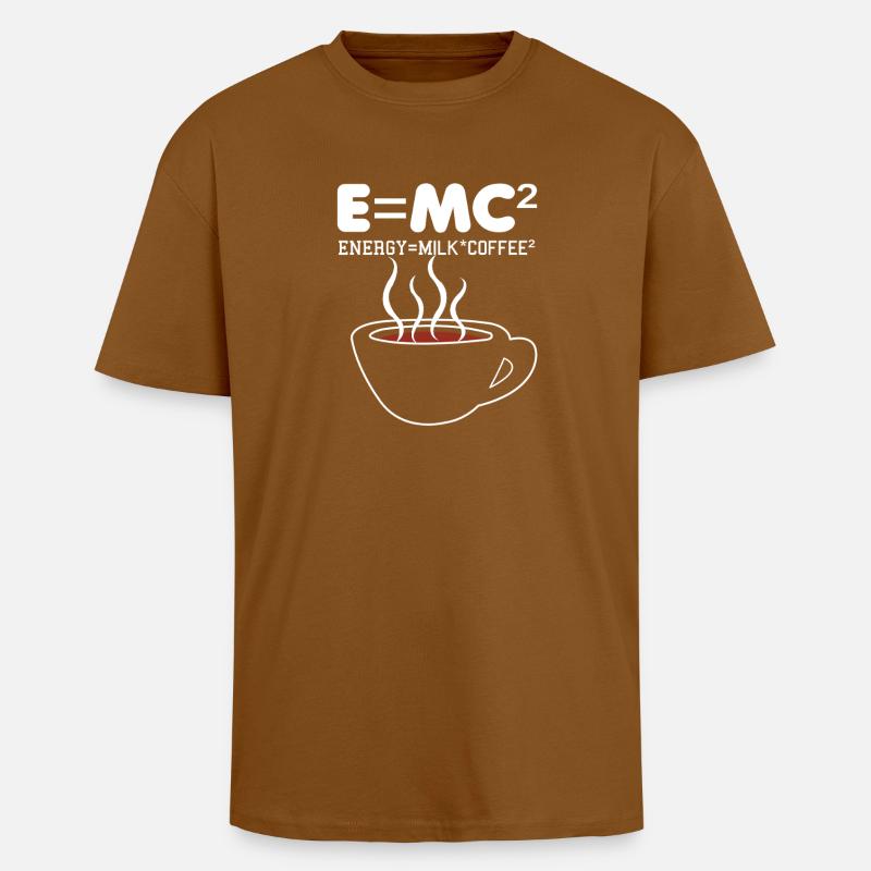 Kaffeeformel E=MC2 Illustration - Oversized Heavyweight Unisex T-Shirt - Toffee