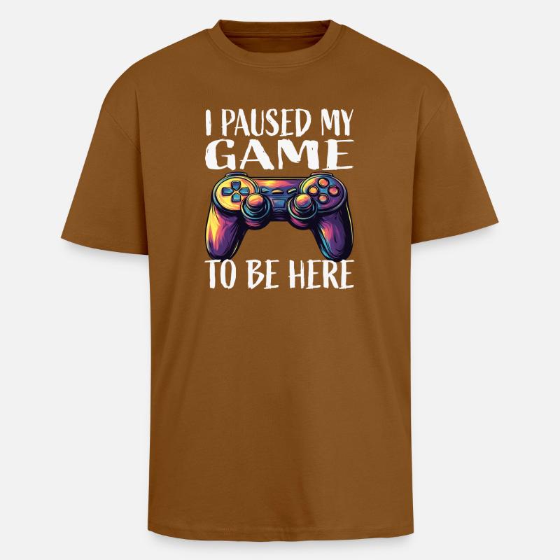 Spiel Pause Neon Controller - Oversized Heavyweight Unisex T-Shirt - Toffee