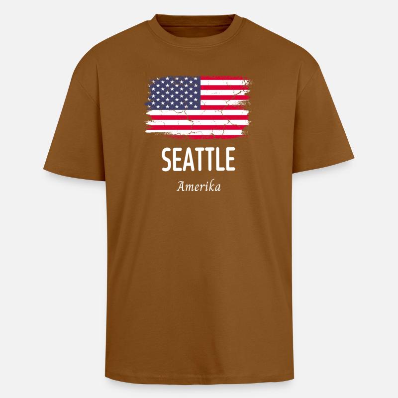 Seattle - Oversized Heavyweight Unisex T-Shirt - Toffee