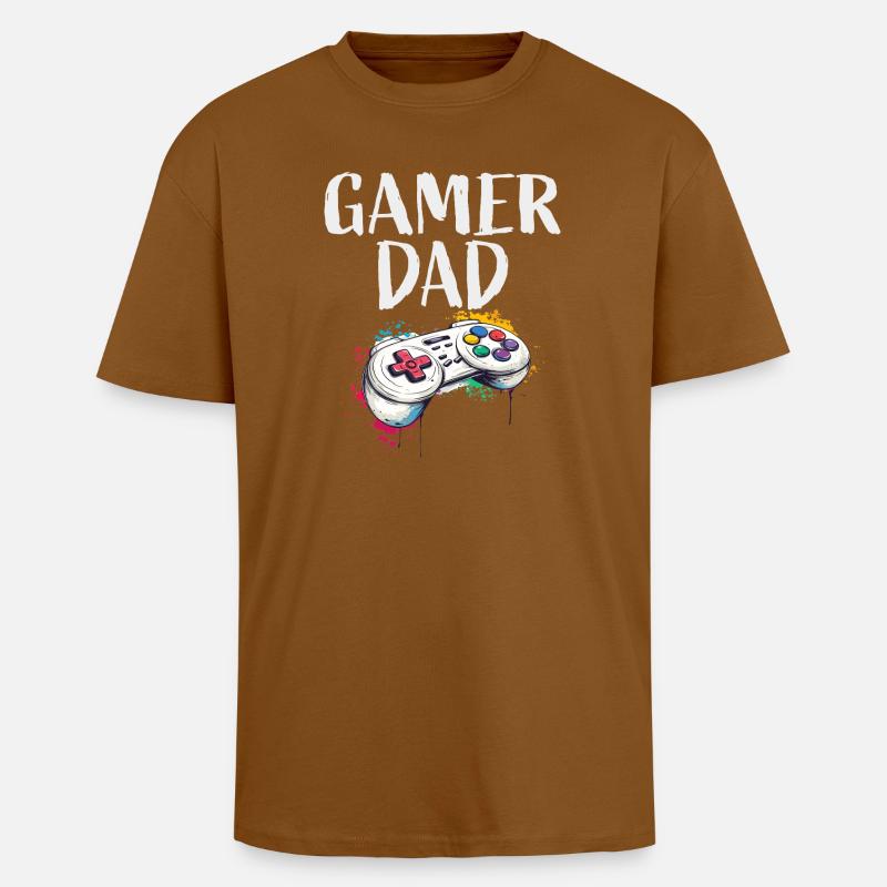 Gamer Dad Controller Kunst - Oversized Heavyweight Unisex T-Shirt - Toffee