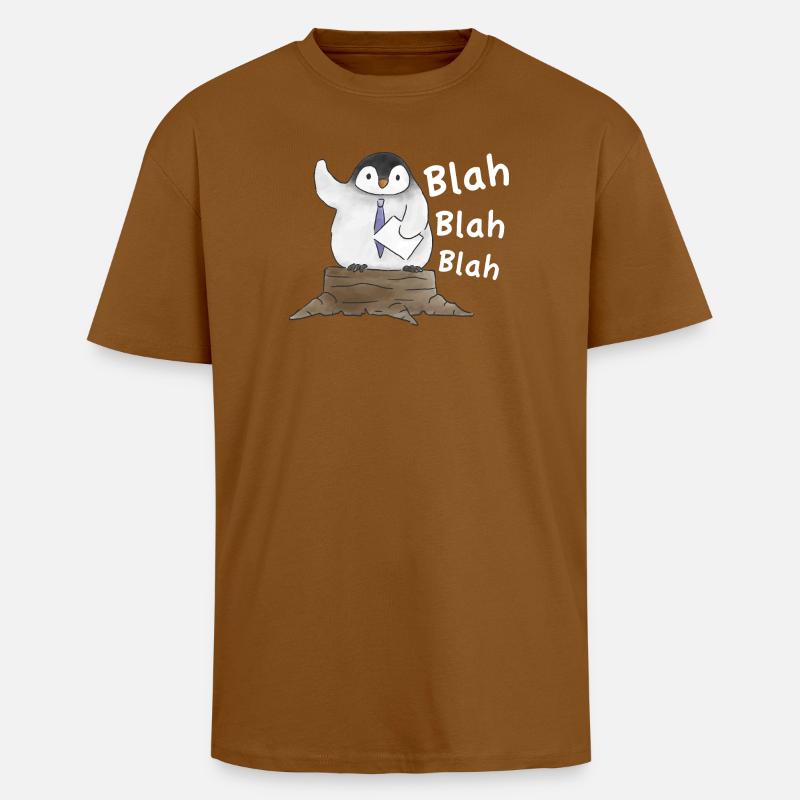 Discours du Pinguin-Rede du Pingouin - T-shirt unisexe oversize épais - toffee