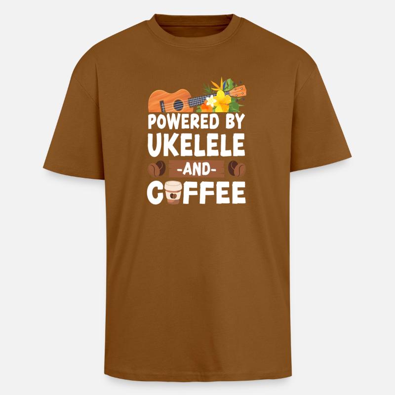 Hawaiian Ukulele Uke Coffee - Oversized Heavyweight Unisex T-Shirt - Toffee