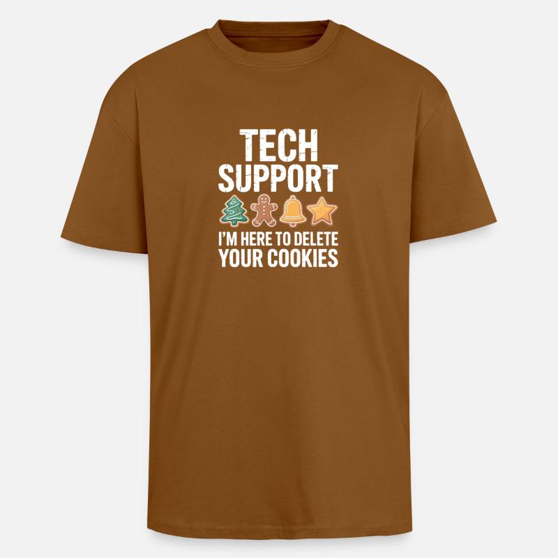 Tech Support Cookie Cleanup - Unisex Oversized Heavyweight T-shirt - toffee