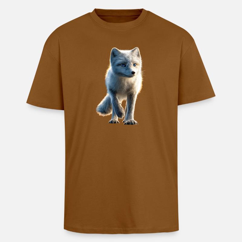 Polarfuchs Schneefuchs Eisfuchs Süßer Weißer Fuchs - Oversized Heavyweight Unisex T-Shirt - Toffee