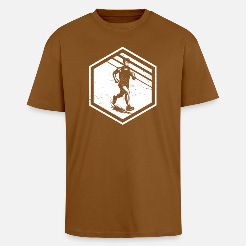 Modernes Running Artwork - Oversized Heavyweight Unisex T-Shirt - Toffee