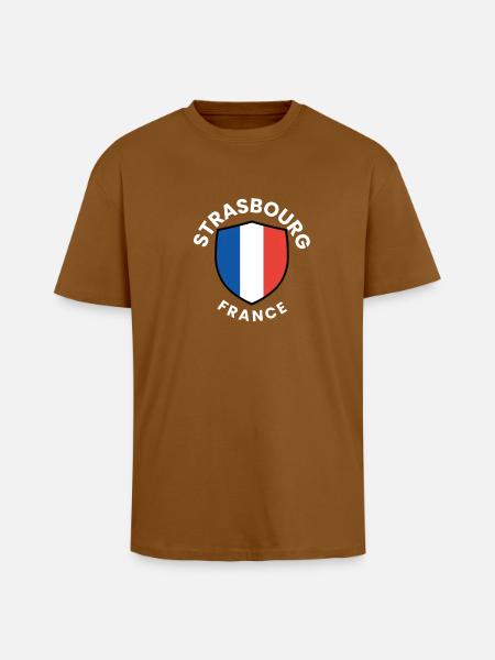 Strasbourg shield France - Unisex Oversized Heavyweight T-shirt - toffee