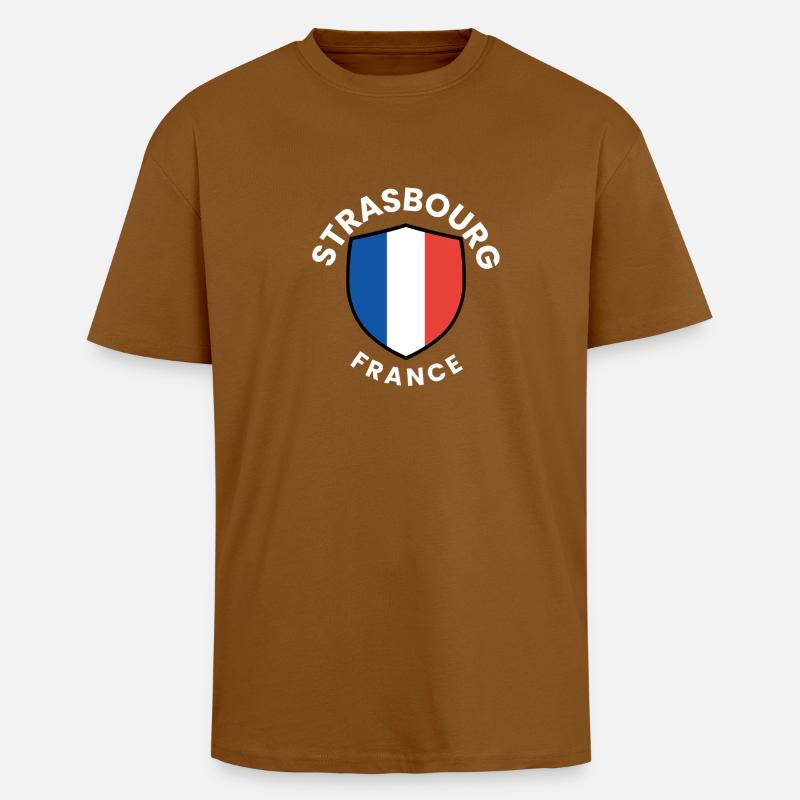 Straßburger Schild Frankreich - Oversized Heavyweight Unisex T-Shirt - Toffee