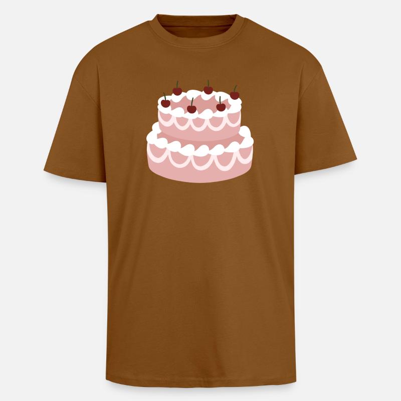 Cherry Pink Layer Cake - Unisex Oversized Heavyweight T-shirt - toffee