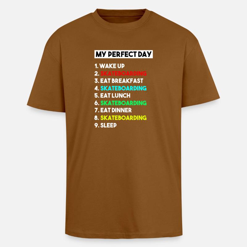 Mein perfektes Skateboard-Routine-Design - Oversized Heavyweight Unisex T-Shirt - Toffee