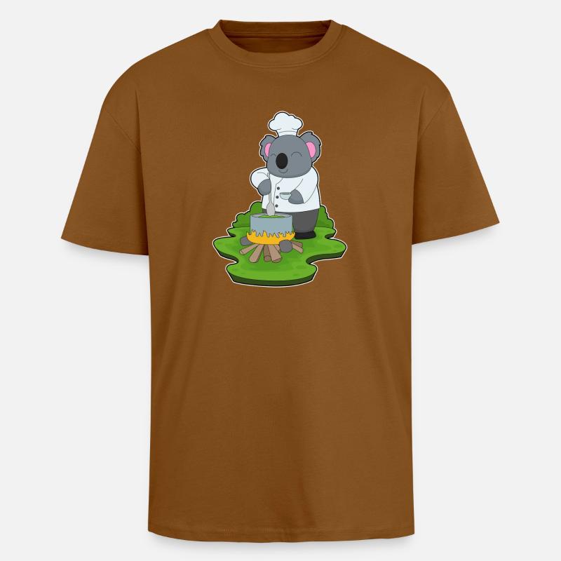 Koala Koch Kochtopf Kochen - Oversized Heavyweight Unisex T-Shirt - Toffee