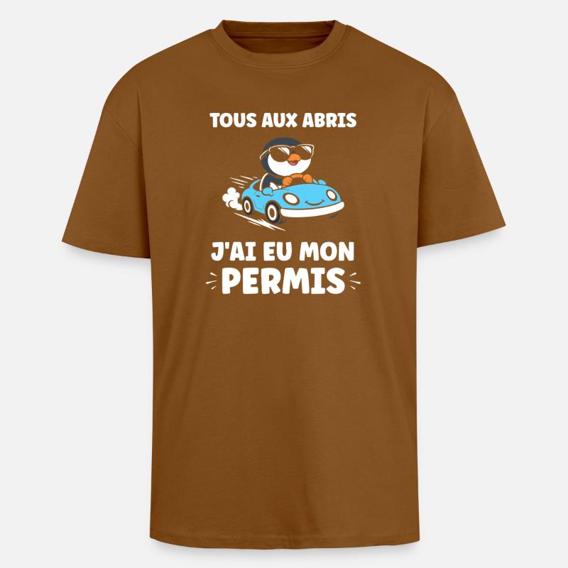 Führerschein-Humor - Oversized Heavyweight Unisex T-Shirt - Toffee