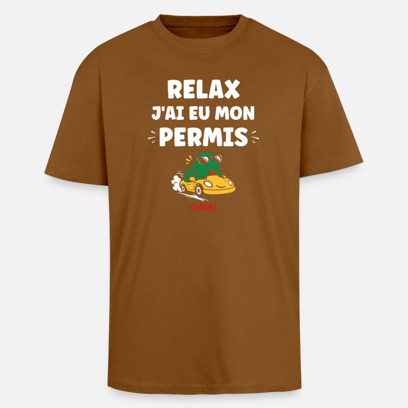 Führerschein-Humor - Oversized Heavyweight Unisex T-Shirt - Toffee