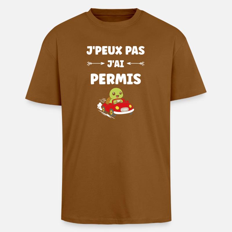 Führerschein-Humor - Oversized Heavyweight Unisex T-Shirt - Toffee
