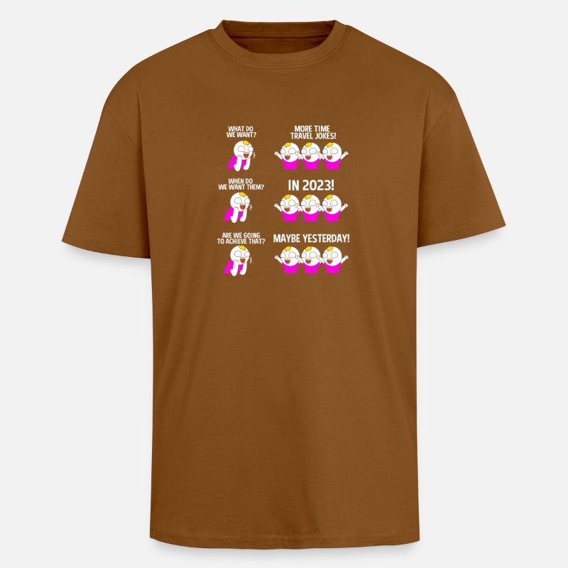 Zeitreise - Oversized Heavyweight Unisex T-Shirt - Toffee