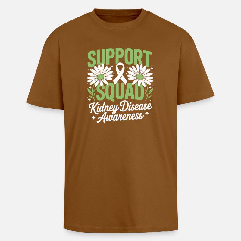 Nierenbewusstsein des Support Squad - Oversized Heavyweight Unisex T-Shirt - Toffee