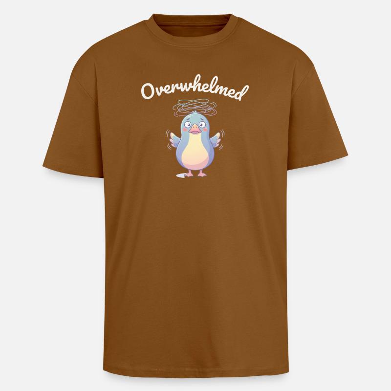 Style dessin animé d’oiseau dépassé - T-shirt unisexe oversize épais - toffee
