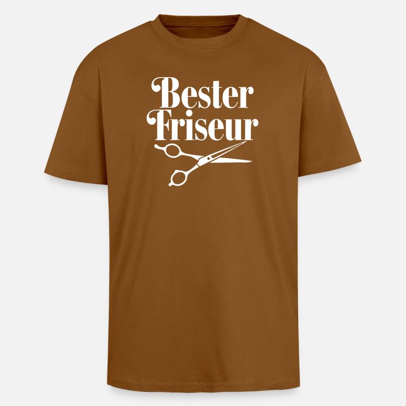 Bester Friseur mit Scheren-Logo - Oversized Heavyweight Unisex T-Shirt - Toffee