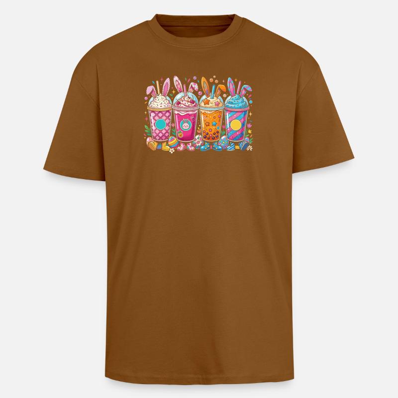 Easter Bunny Shake Set - Unisex Oversized Heavyweight T-shirt - toffee
