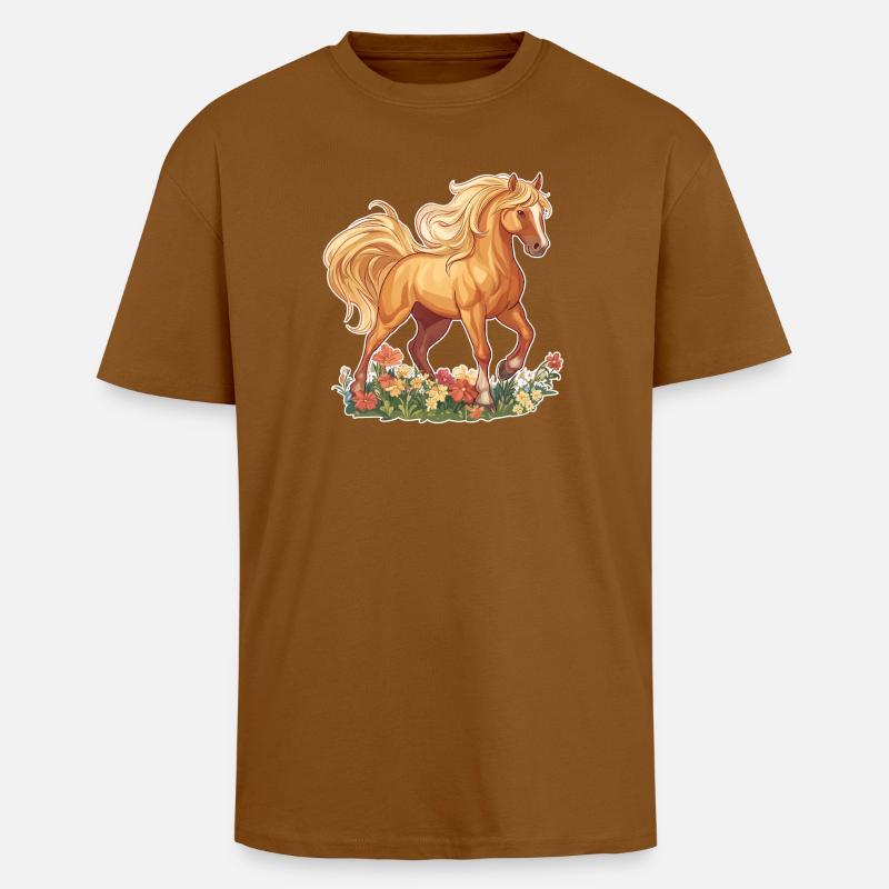 Pferd - Oversized Heavyweight Unisex T-Shirt - Toffee