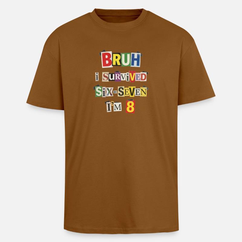 Bruh Survives 8 Meme Collage - Unisex Oversized Heavyweight T-shirt - toffee