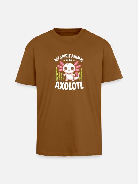 Axolotl Geisttier-Tee - Oversized Heavyweight Unisex T-Shirt - Toffee