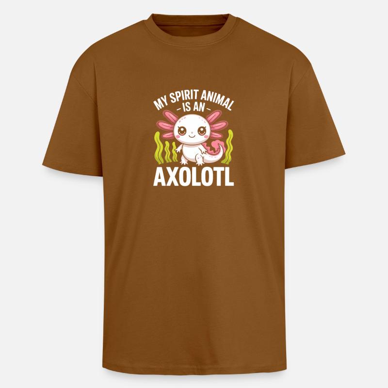 Mein Geist-Axolotl - Oversized Heavyweight Unisex T-Shirt - Toffee