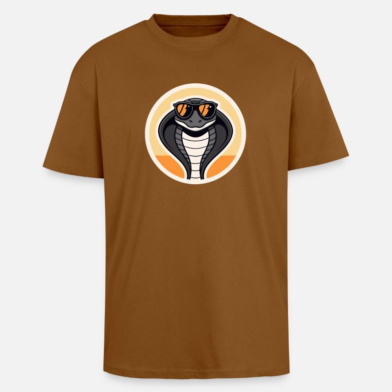 Cobra Sun Retro - Oversized Heavyweight Unisex T-Shirt - Toffee