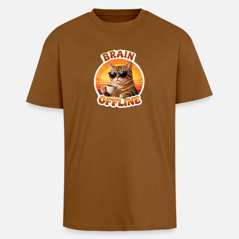Chat Offline Café Soleil - T-shirt unisexe oversize épais - toffee