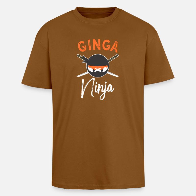 Ginga Ninja Emblem - Unisex Oversized Heavyweight T-shirt - toffee