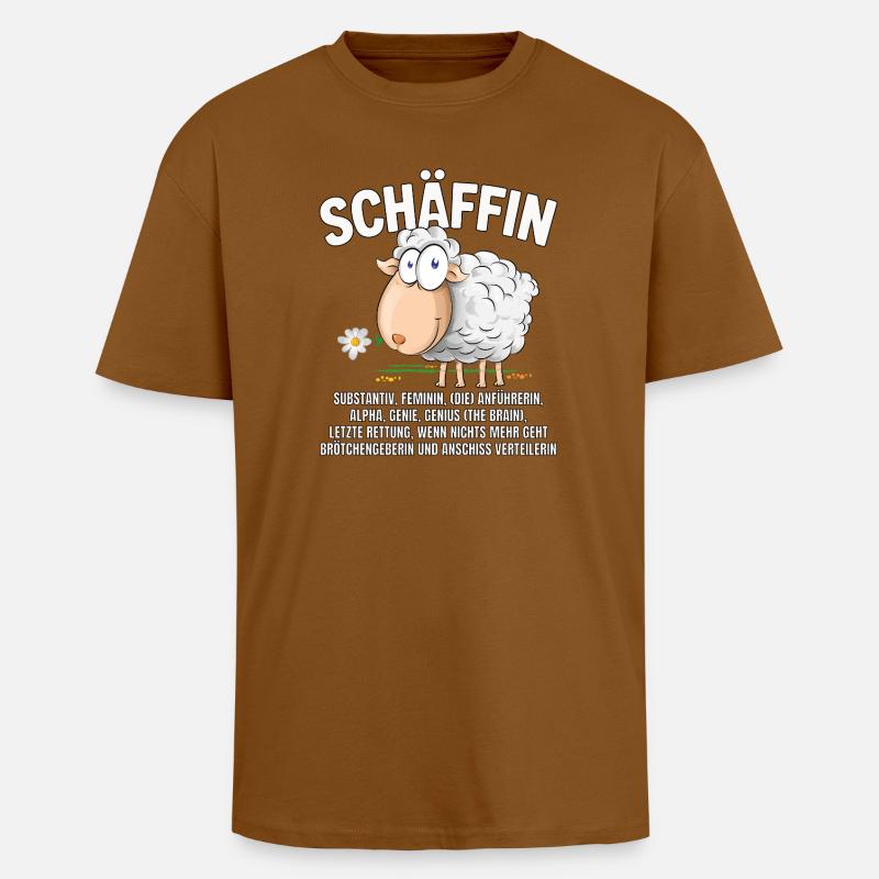 Schäffin - Alpha Schaf mit Sonnenbrille - Oversized Heavyweight Unisex T-Shirt - Toffee