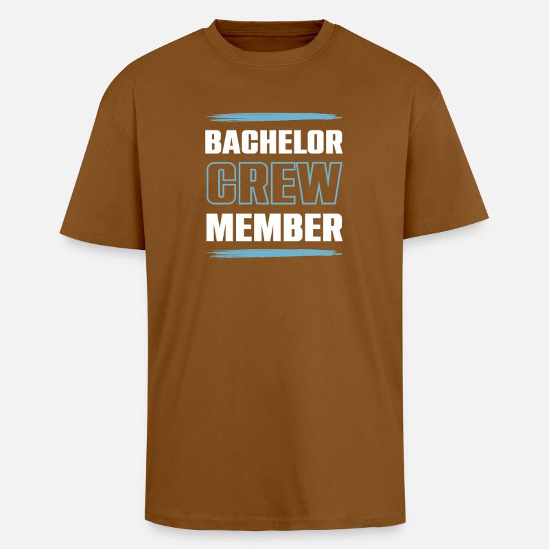 Bachelor Crew - Oversized Heavyweight Unisex T-Shirt - Toffee