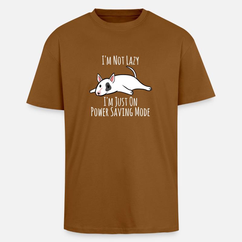 Power Saving Mode Pup - Unisex Oversized Heavyweight T-shirt - toffee