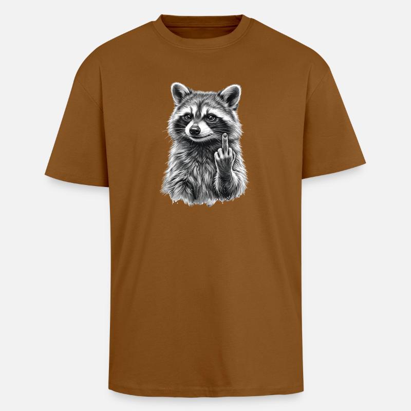grumpy raccoon - T-shirt unisexe oversize épais - toffee
