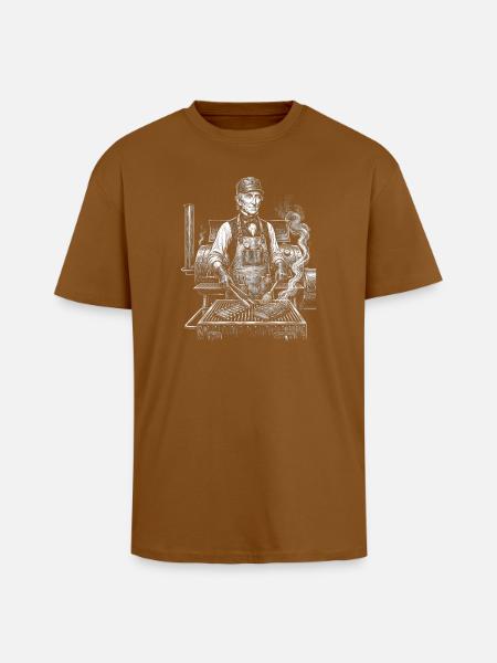 John Tyler grilling - Unisex Oversized Heavyweight T-shirt - toffee