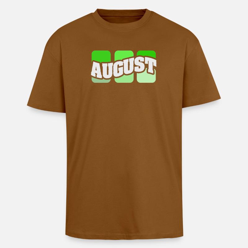 Name August - Oversized Heavyweight Unisex T-Shirt - Toffee
