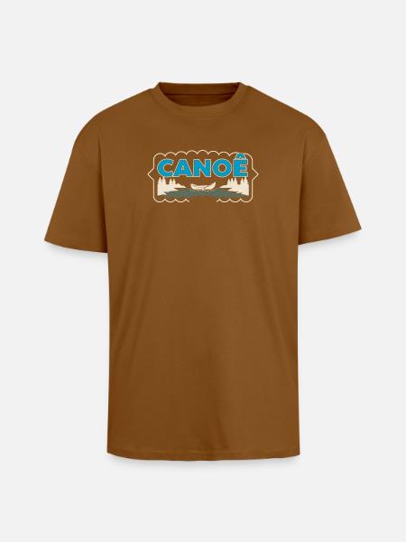 Canoeing on Sylvester Lake - Unisex Oversized Heavyweight T-shirt - toffee
