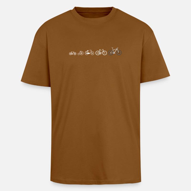 Evolutionsentwicklung des Radfahrens - Oversized Heavyweight Unisex T-Shirt - Toffee
