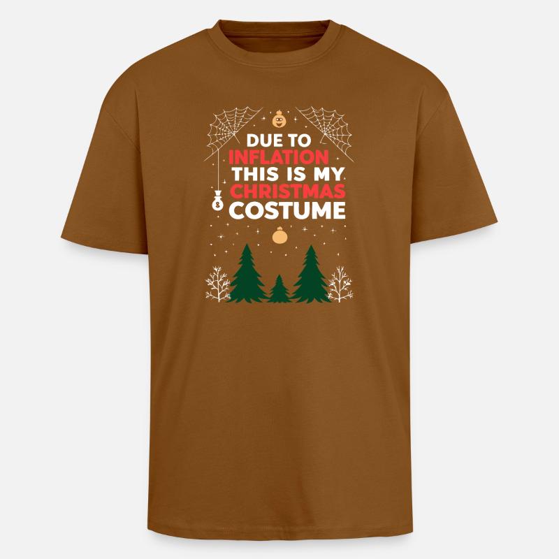 Ironic Inflation Weihnachtskostüm - Oversized Heavyweight Unisex T-Shirt - Toffee