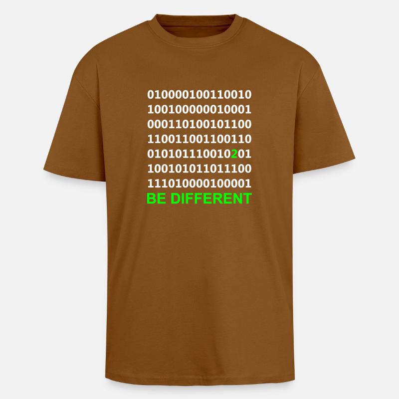 Be Different - Binary - Digital - Unisex Oversized Heavyweight T-shirt - toffee
