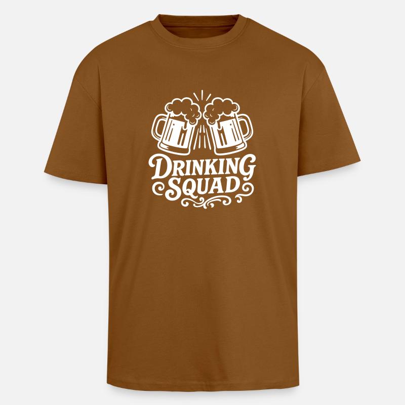 Drinking Squad Bier - Oversized Heavyweight Unisex T-Shirt - Toffee