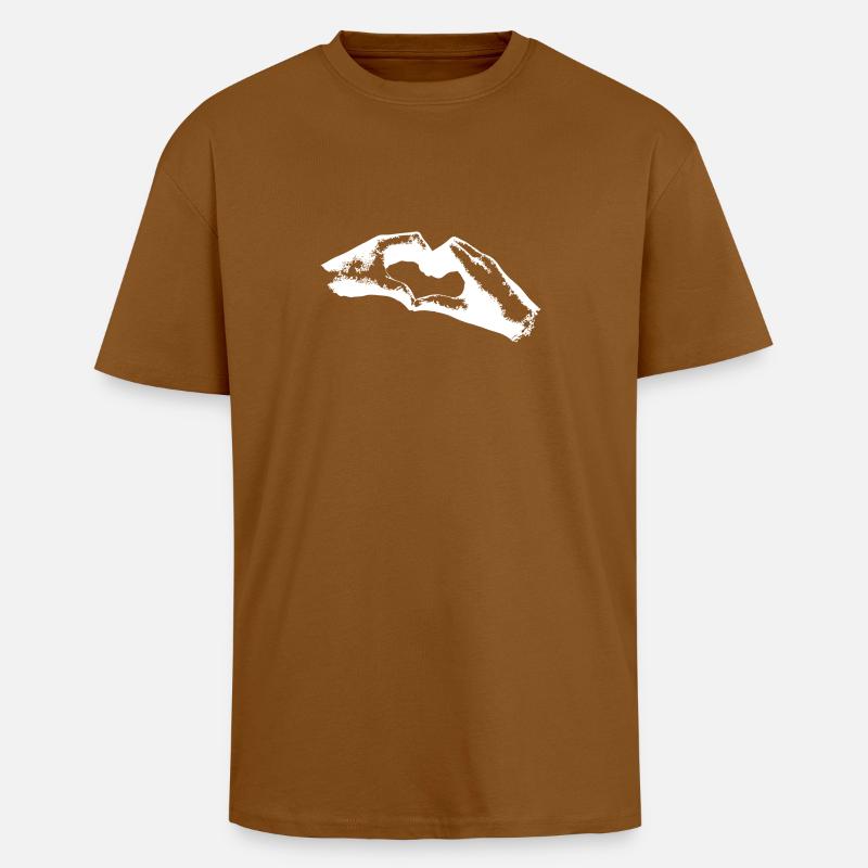 L'amour main - T-shirt unisexe oversize épais - toffee