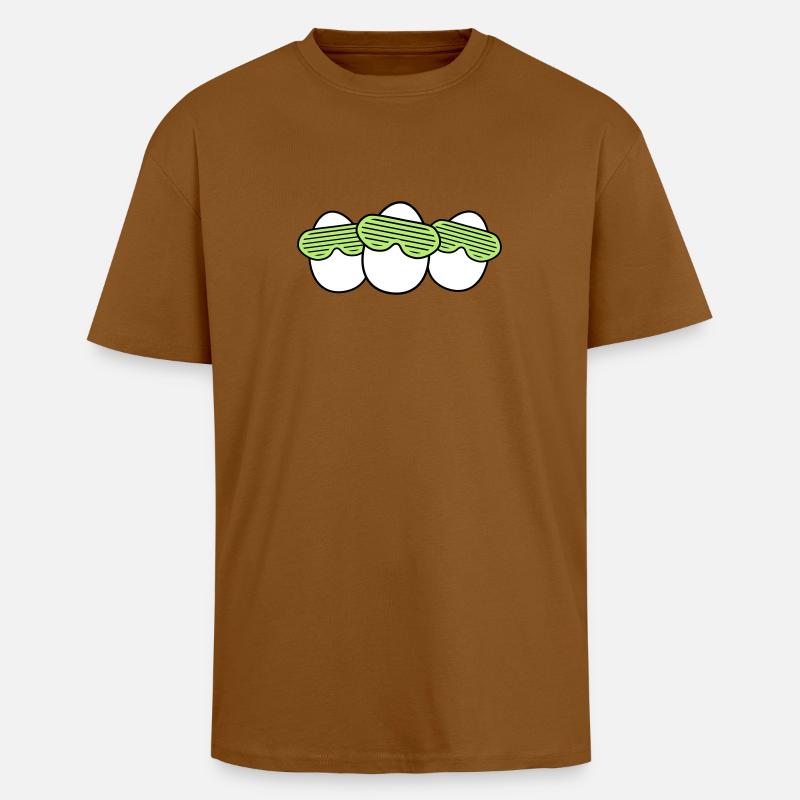 Funky Egg Crew - Oversized Heavyweight Unisex T-Shirt - Toffee