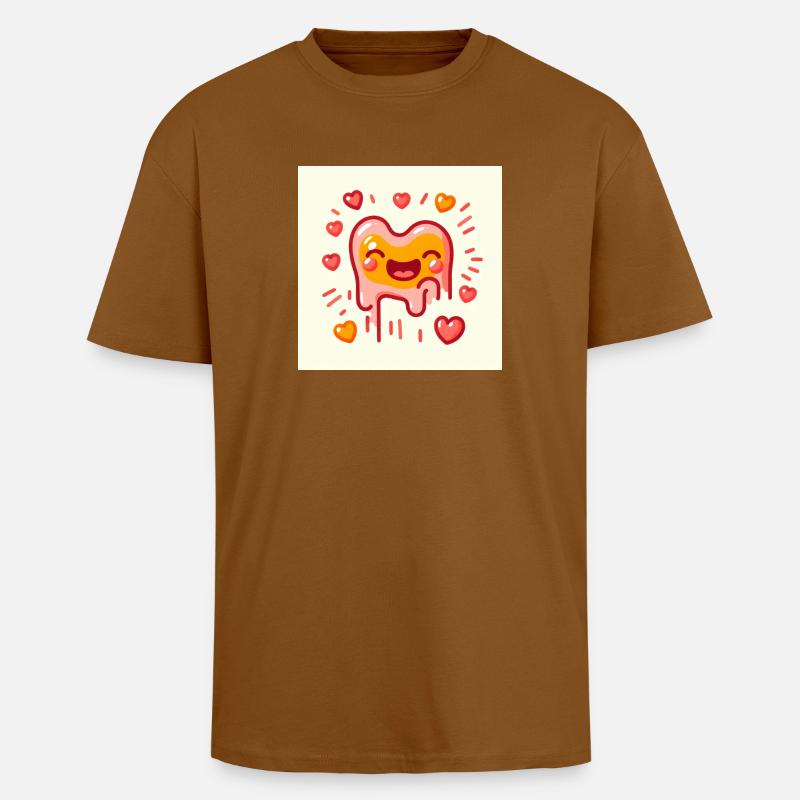Bespritztes eisiges Herz - Oversized Heavyweight Unisex T-Shirt - Toffee