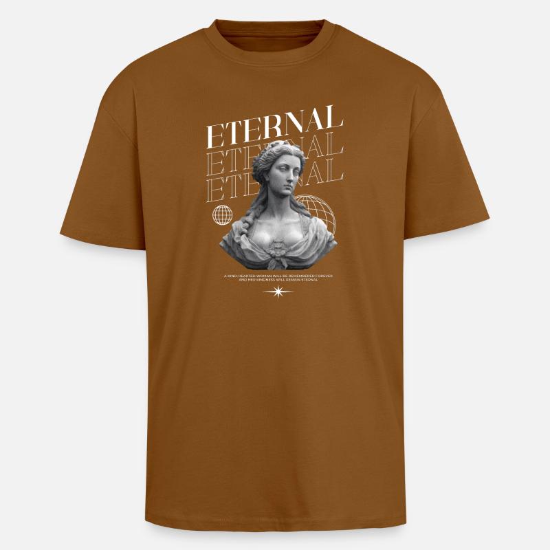 Bonté éternelle : Statue, collage globe - T-shirt unisexe oversize épais - toffee