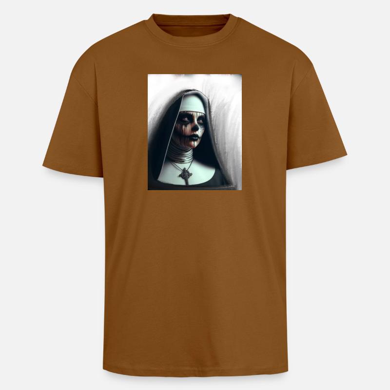 Nonne démoniaque dans le brouillard - T-shirt unisexe oversize épais - toffee