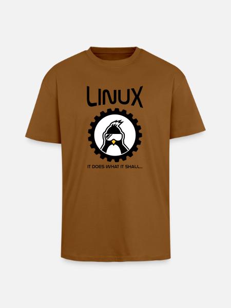 linux does what it shall - Unisex Oversized Heavyweight T-shirt - toffee