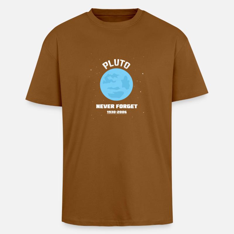 PLUTO NEVER FORGET 1930-2006 - Oversized Heavyweight Unisex T-Shirt - Toffee